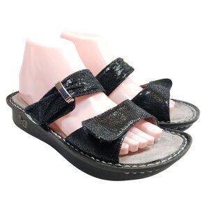 Alegria Women's Size 8.5 Karmen Black Leather Slide Sandals